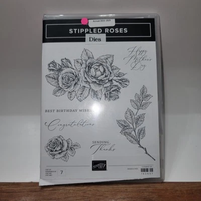 Stampin' Up! Stippled Roses Cling Rubber Stamp Set & Coordinating Dies Floral  Foto 1 de 4