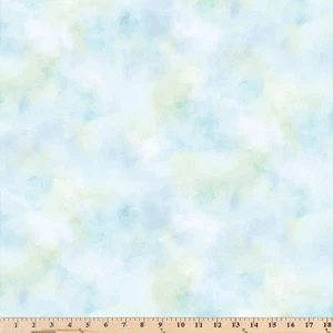 Bunnies & Blooms Azul Tonal Nube Mezclador Tela Algodón Venta 5664B Por Media Yarda - Imagen 1 de 2