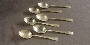 6 Watson Sterling Silver Teaspoon Unknown Design 90g Grams Estate Scrap Antique - Picture 1 of 22