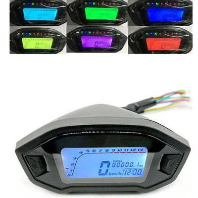 Motorcycle Digital Gauge Gear Fuel Indicator Backlight Instruments Odometer s - Image 1 of 4