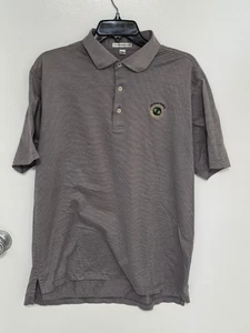Peter Millar Men's Shirt Short Sleeve Lightweight Casual Gray Polo Size L - Picture 1 of 5