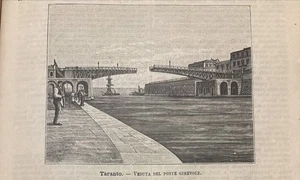 Le Puglie. Taranto, Veduta Del Ponte Girevole.Puglia  Xilografia 1891 PREMOLI - Foto 1 di 3