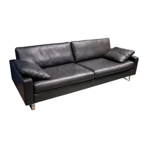 COR Sofa Conseta Leder 458 Schwarz Füße Metall Verchromt - Bild 1 von 5