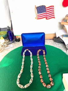 CERAMIC JAPANESE BEAD NECKLACES SET OF 2 - Picture 1 of 7
