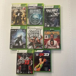 Lot Of 8 X BOX One & 360 Games Halo4, Guitar Hero2, Ghost Recon,2K23, Etc - Picture 1 of 10
