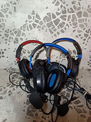 Job Lot X3 Turtle Beach-Wired Gaming Headset-For Parts/Untested-Blue/Red  - Image 1 of 4