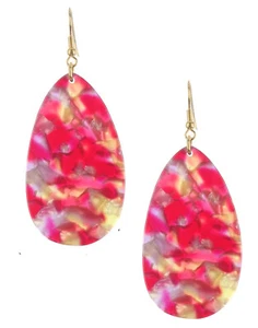 Pendientes colgantes grandes magenta amarillo lavanda rojo translúcido fucsia rosa - Imagen 1 de 2