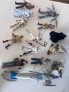 Star Wars Action Figure Lot 14 - Includes 13 Figures and 1 Vehicle - Picture 1 of 16