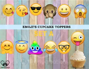 Emoji Cupcake Toppers - Picture 1 of 2