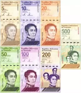 Venezuela 5-500 Bolivar Digital (Digitales) 7 Pieces Banknote Set, 2021-2023 UNC - Picture 1 of 8