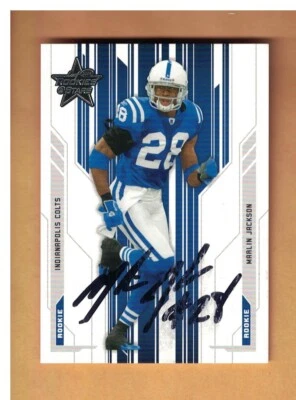 Marlin Jackson AUTOGRAPHED 2005 LEAF ROOKIE & STARS Football Card SIGNED - Image 1 of 2