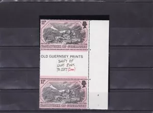 Guernsey mnh stamp petit bo bay shift light pink to left 1 mm 1978 gutter pair - Picture 1 of 1