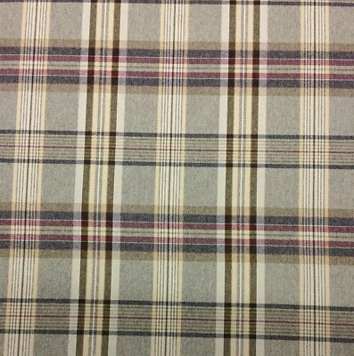 BALLARD DESIGNS VICTORIA DUNE CLÁSICO A CUADROS MARRÓN MUEBLES TELA POR YARDA 54"W Foto 1 de 4