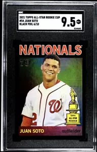 2021 Topps All Star Rookie Cup #54 Juan Soto BLACK FOIL /10 SGC 9.5 MINT+ (6/10) - Picture 1 of 2