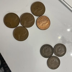 Lot UK Coins Elizabeth ii d g reg f d 1975 New Pence Two Pence Georgivs vi d g - Picture 1 of 15