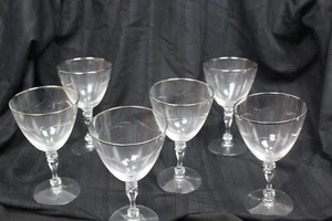 Set Of 6-Tiffin Franciscan Lyndley Cut Crystal Glasses with Platinum Trim - Picture 1 of 7