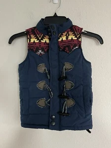 Nordstrom soveriegn code 4T Southwestern aztec Tribal distressed puffer vest - Picture 1 of 3