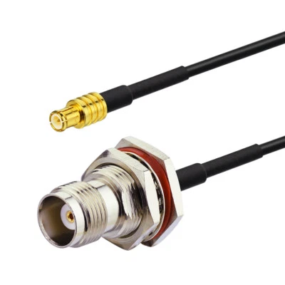 6" MCX male to TNC female jack bulkhead RF coaxial coax cable pigtail RG174 WiFi - Image 1 of 3