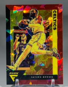 Jaylen Brown 2020-21 Panini Flux Red Cracked Ice Prizm #8 Boston Celtics