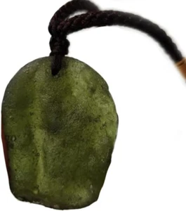 Moldavite Czech Meteorite Glass Raw Rough Stone Necklace,Aerolites Crystal Stone - Picture 1 of 4