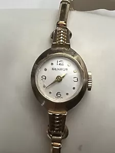 Vintage Benrus Ladies Gold Watch Mechanical Wind Up 17 Jewels - Picture 1 of 7