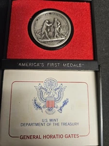 America First Medals: Moneda de peltre General Horatio Gates Estados Unidos como nueva en estuche - Imagen 1 de 2
