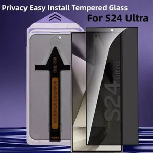 Privacy Easy Install Tempered Glass Screen Protector For Samsung Galaxy S24 S23 - Picture 1 of 12