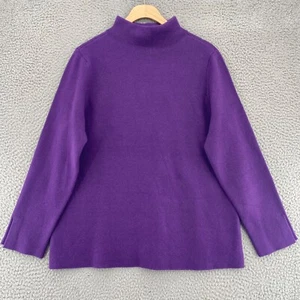 J Jill Sweater Womens Medium Petite Purple Mock Neck Stretch Pullover Everyday - Picture 1 of 11
