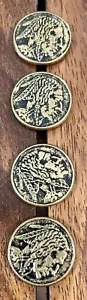 Vintage Native American Indian Head .75” 4 Brass Round Metal Shank Buttons - Picture 1 of 7