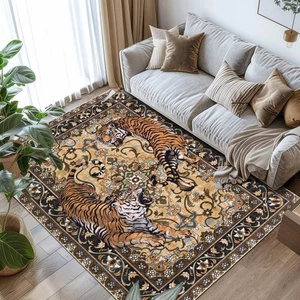 Tiger Washable Area Rugs 5x7Ft, Boho Jungle Rugs for Living Room Bedroom, Sof... - Picture 1 of 9