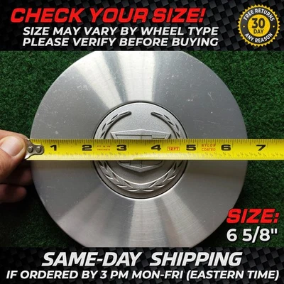 ✅Tapa central de rueda 2000-11 Cadillac DTS DeVille 4,6 L cubierta de buje cromada 9594600 OEM Foto 1 de 4