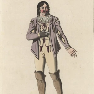 Wittich Nationaltheater Iffland Kostüm Götz von Berlichingen kol Radierung 1812 - Bild 1 von 3