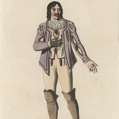 Wittich Nationaltheater Iffland Kostüm Götz von Berlichingen kol Radierung 1812 - Bild 1 von 3