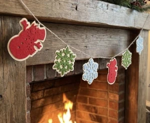 Filz Holz Girlande 6,5 Fuß Weihnachten Mantel Baum Ferienhaus Dekor Stil - Bild 1 von 5