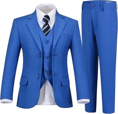 Conjunto de traje formal de vacaciones de 3 piezas para niños pequeños calce ajustado portador de anillo formal 4T Foto 1 de 4