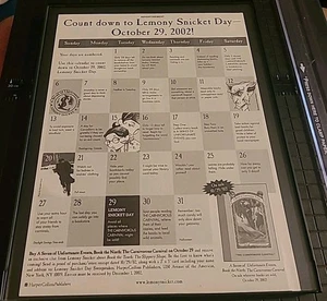 Lemony Snicket Day Count Down Unfortunate Events Print Ad Framed 2002 8.5X11 - Picture 1 of 2