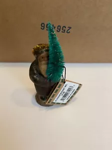 Decoración primitiva país de colección Flor Cubo resina Santa Claus figura - Imagen 1 de 1