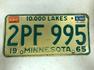 1965 (1966, 67 Etiketten) MINNESOTA Nummernschild 2PF-995 - Bild 1 von 1