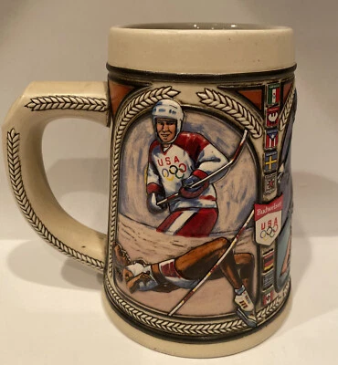 Taza Budweiser 1992 Equipo Olímpico de Estados Unidos Cerveza Stein Coleccionable Ver Fotos Foto 1 de 4