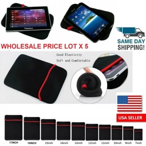 LOT 5 Laptop Pouch Protective Bag Neoprene Soft Sleeve Case GPS Tablet Ipad PC - Picture 1 of 12