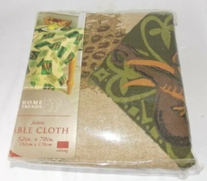 Home Trends Fabric Tablecloth Oblong 52" x 70" Jungle Elephant Africa Safari NIP - Picture 1 of 7