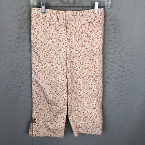 Mary Kate And Ashley Pants Girls 10 Pink Floral Capri Y2K Feminine Cottage Retro - Picture 1 of 19