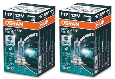 2St OSRAM H7 Cool Blue INTENSE NextGen 5000K +100% LED LOOK LAMPEN 12V 55W PX26d - Bild 1 von 2