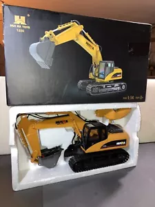 HUINA TOYS 1550 1/14 RC Excavator 2.4G 15CH Die Cast Cab Metal Digger Bucket - Picture 1 of 17