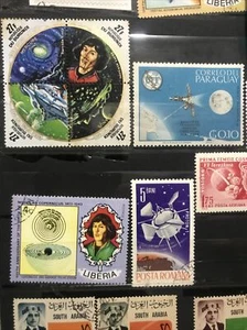SPACE STAMP LOT Skylab Canada Viking Romana Paraguay CCCP Raketa Shapir - Picture 1 of 18