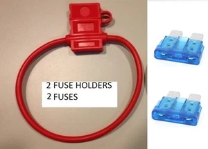 (2) 14 GAUGE ATC FUSE HOLDER With COVER + (2) 15 AMP FUSES IN-LINE 14 GA. USA - Picture 1 of 1