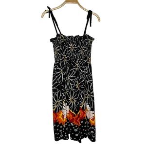 Abito Anthropologie Anna Sui floreale seta fumè prendisole cravatta spalle taglia S - Foto 1 di 8