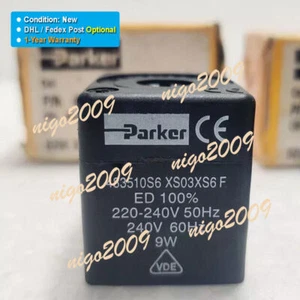 New in Box PARKER 483510S6 XS03XS6F 220V 50Hz 240V 60Hz 9W Solenoid Valve Coil - Picture 1 of 3