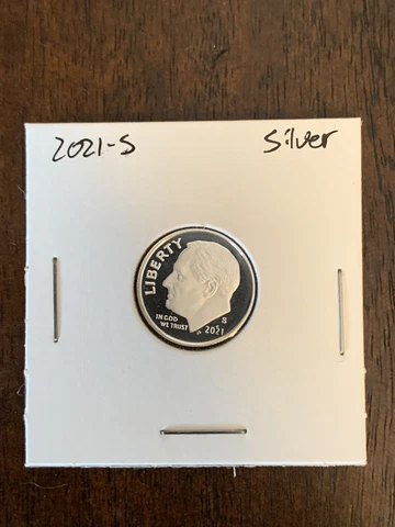 2021 S Silver Proof Cameo Roosevelt Dime - 99.9% Silver from Set Cover