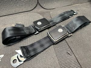 1965-1973 Ford Mustang Rear Seat Belts, Black - New Reproductions